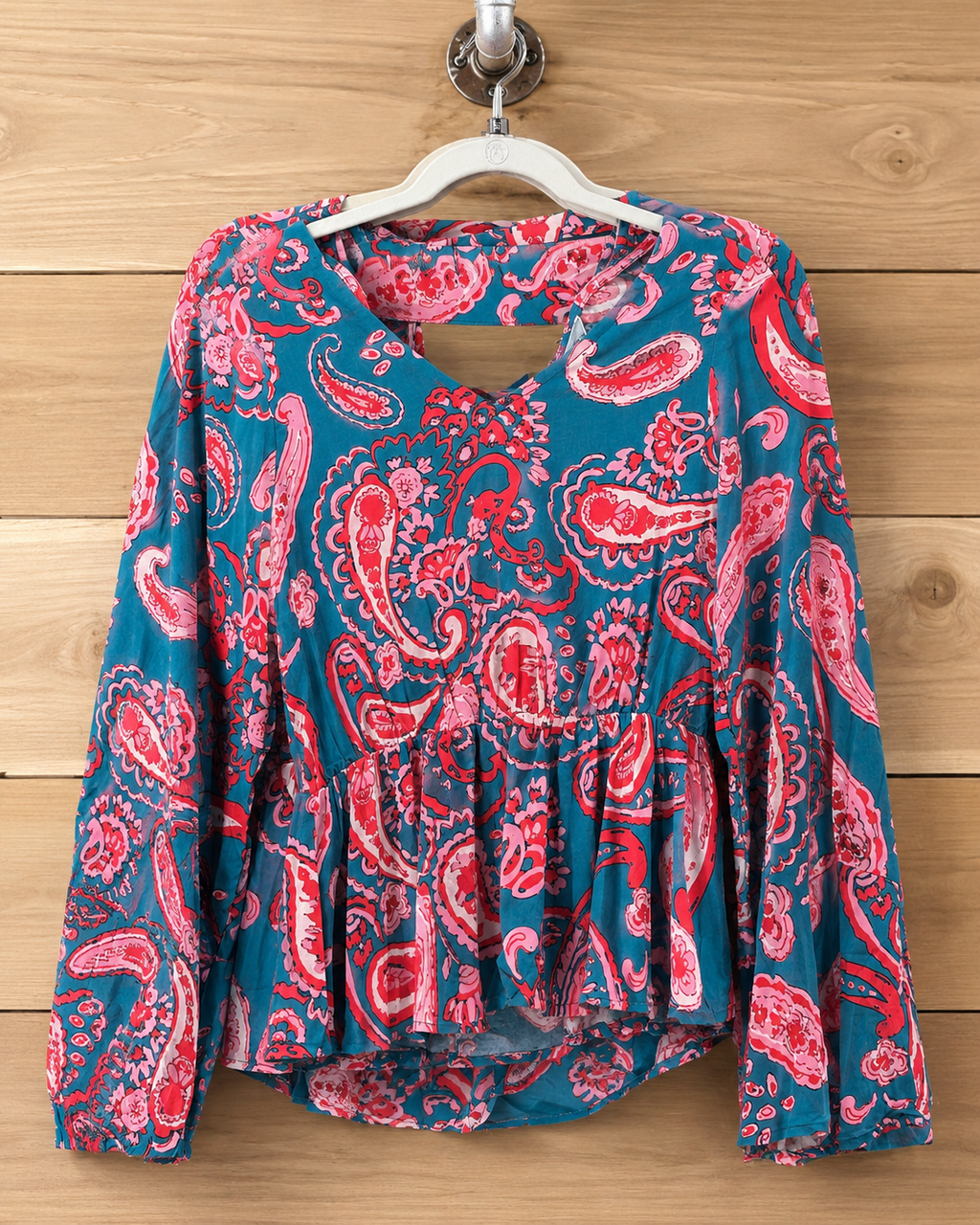 Emily Wonder  Bell Sleeve Paisley Top